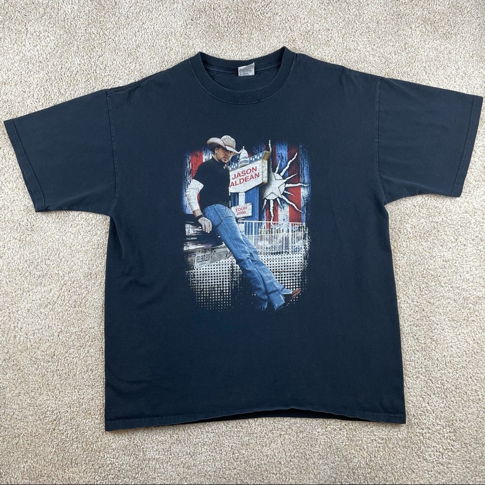 Jason Aldean 2008 country music tour t-shirt